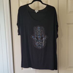 Abenue Duze 18/20 Black Embellished Women's Top